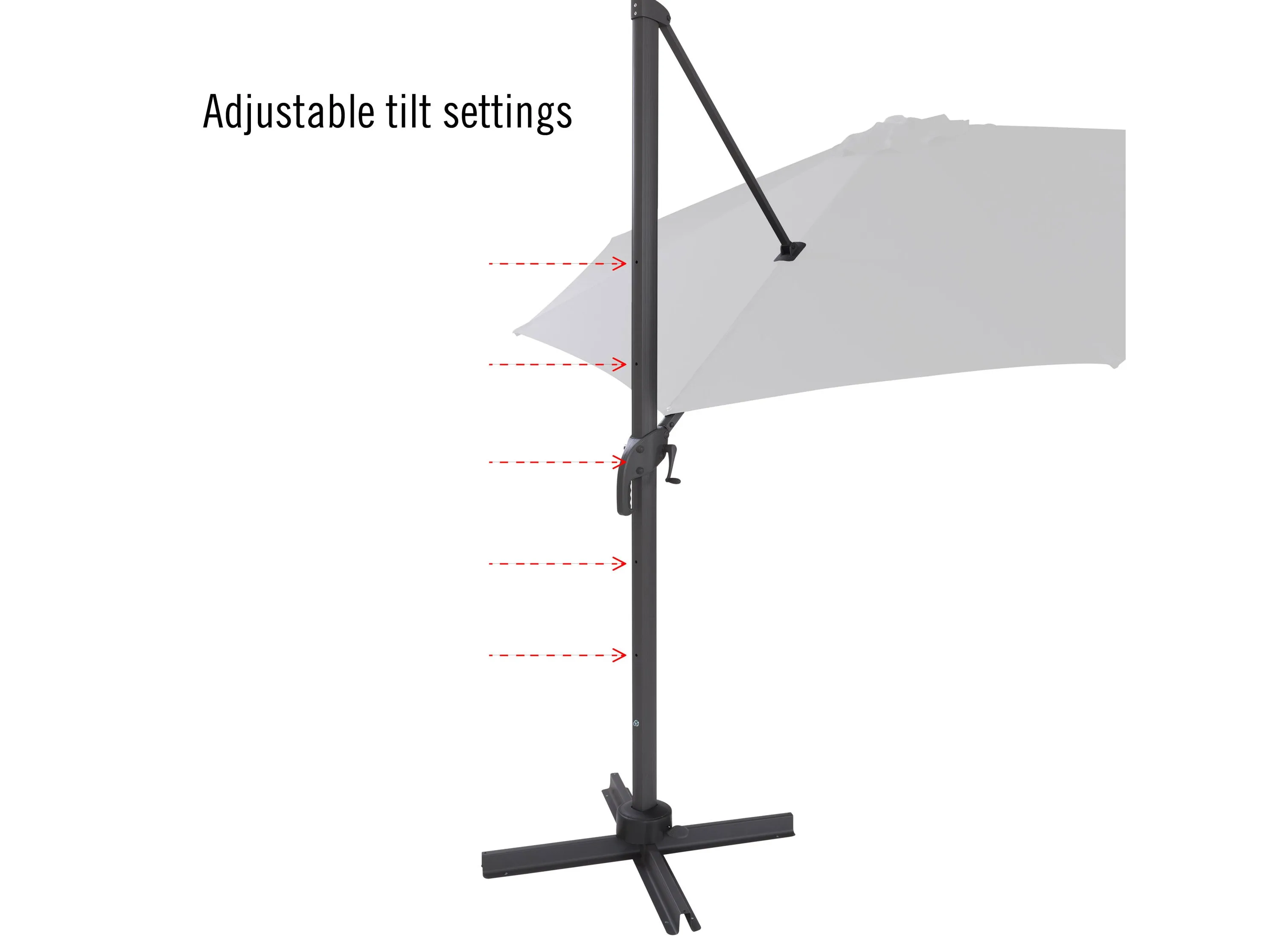 11.5ft Deluxe Offset Patio Umbrella - Grey