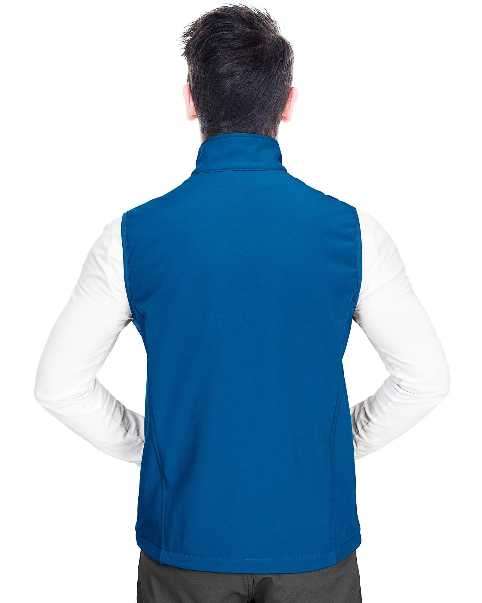 1.2 lbs 8000mm W/P Index Men's Softshell Fleece Lined Vest Outerwear with 7 Pockets