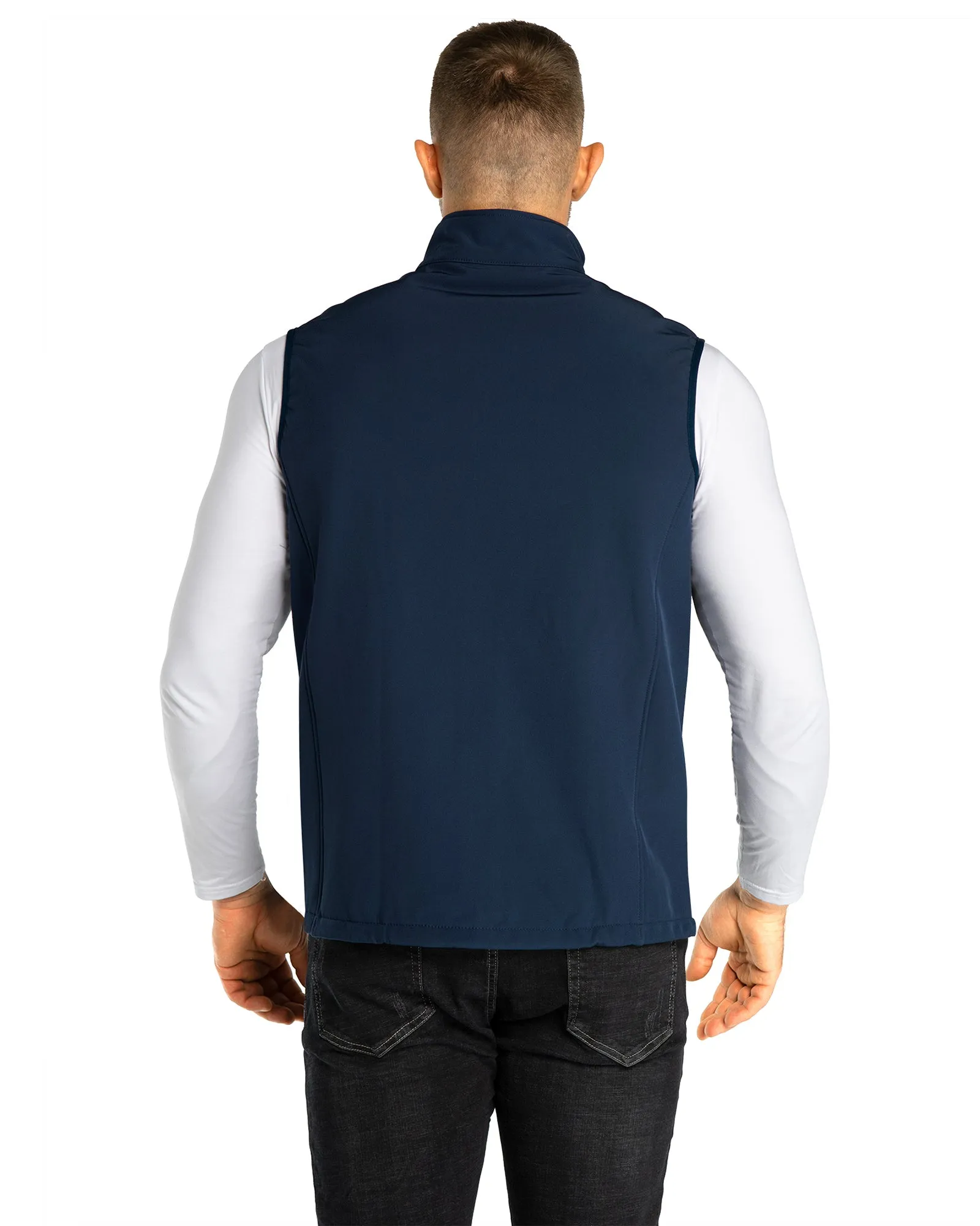 1.2 lbs 8000mm W/P Index Men's Softshell Fleece Lined Vest Outerwear with 7 Pockets