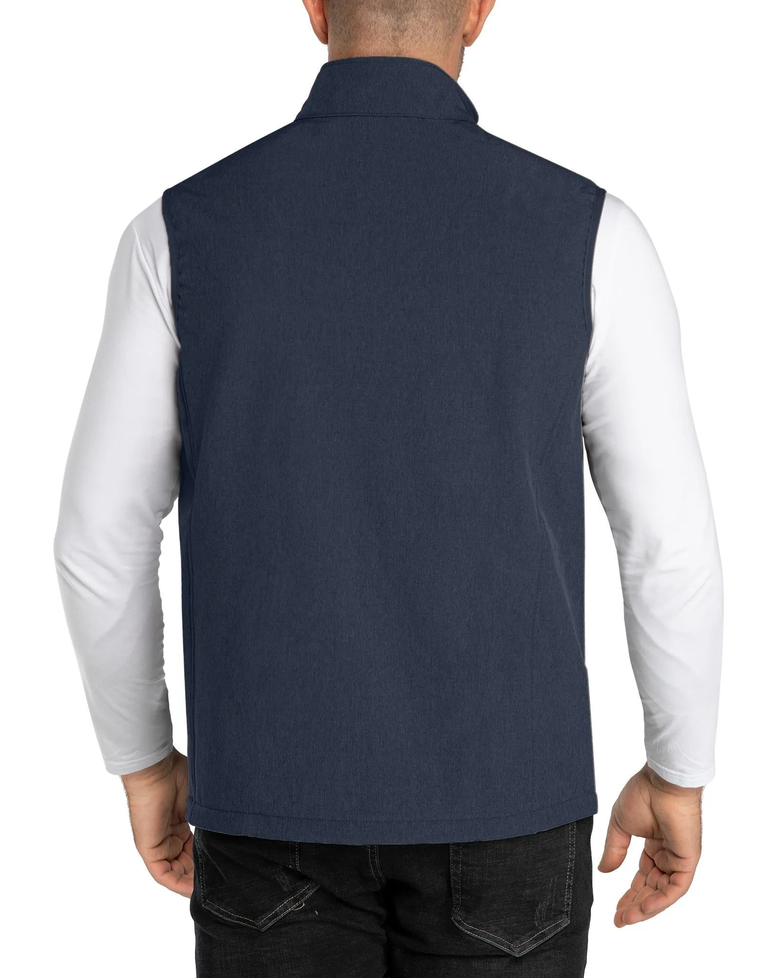 1.2 lbs 8000mm W/P Index Men's Softshell Fleece Lined Vest Outerwear with 7 Pockets