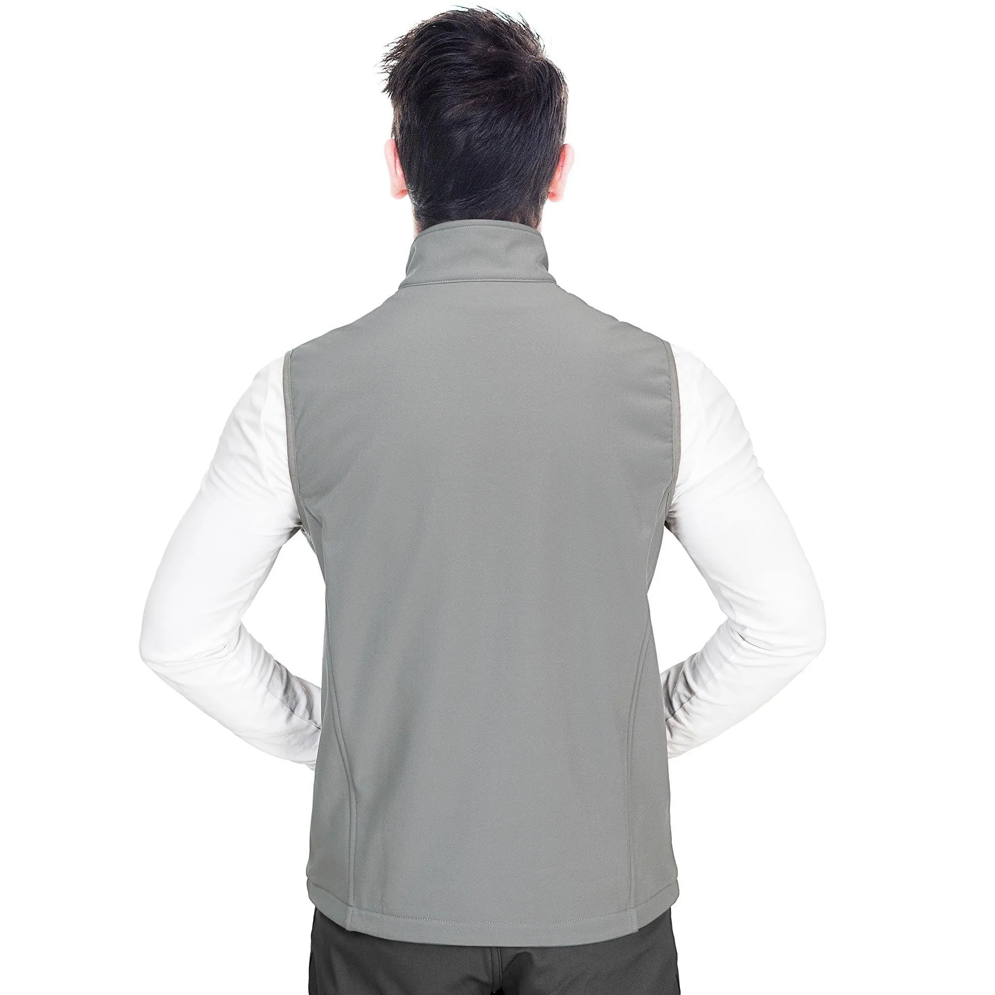 1.2 lbs 8000mm W/P Index Men's Softshell Fleece Lined Vest Outerwear with 7 Pockets