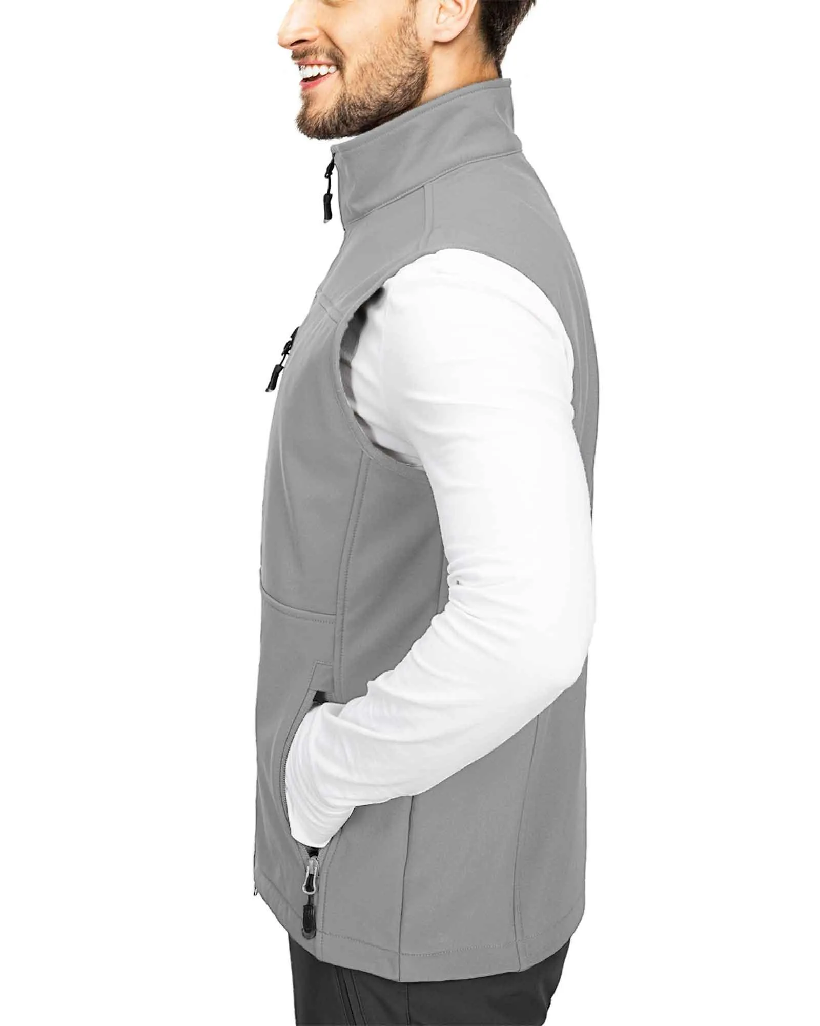 1.2 lbs 8000mm W/P Index Men's Softshell Fleece Lined Vest Outerwear with 7 Pockets