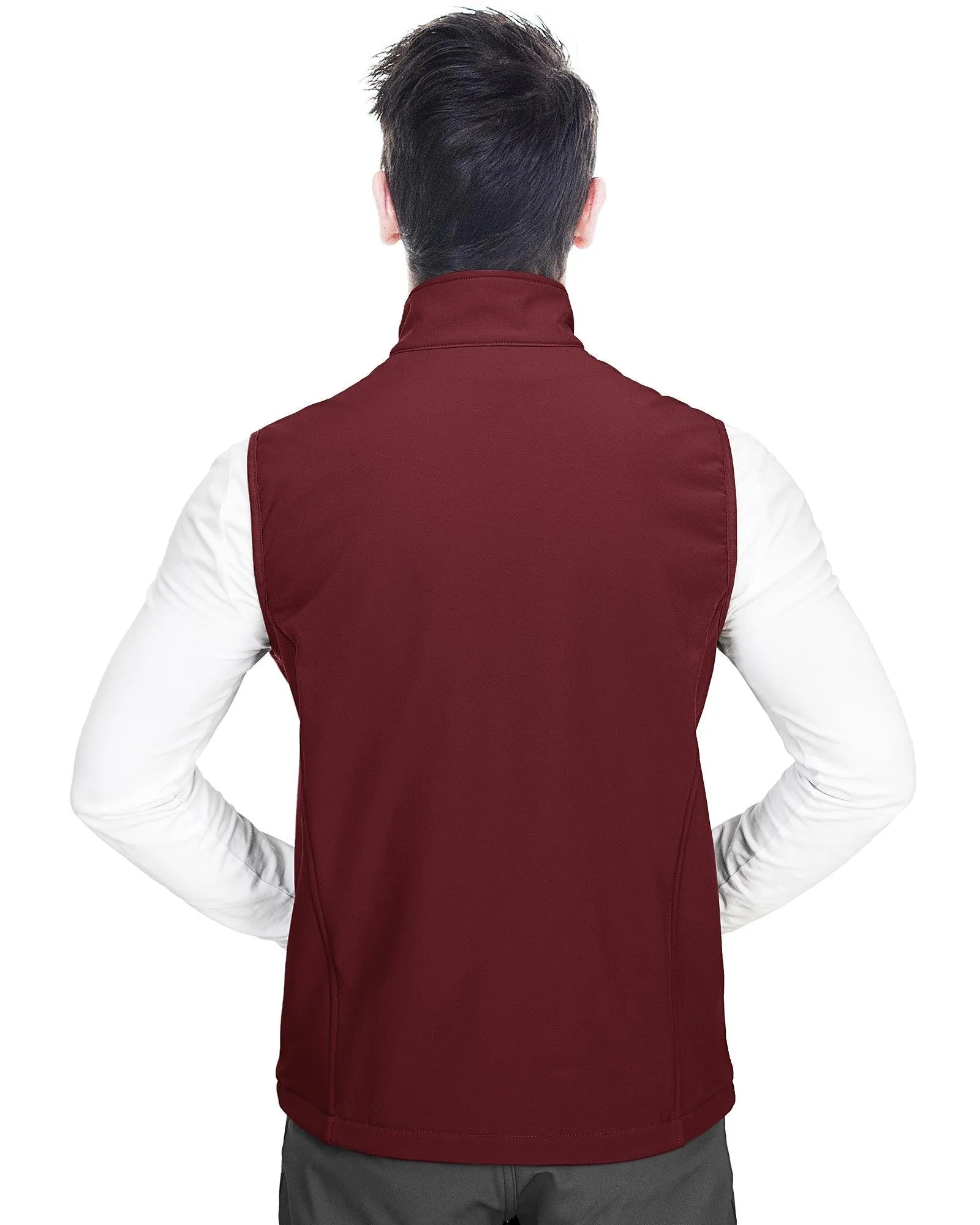 1.2 lbs 8000mm W/P Index Men's Softshell Fleece Lined Vest Outerwear with 7 Pockets