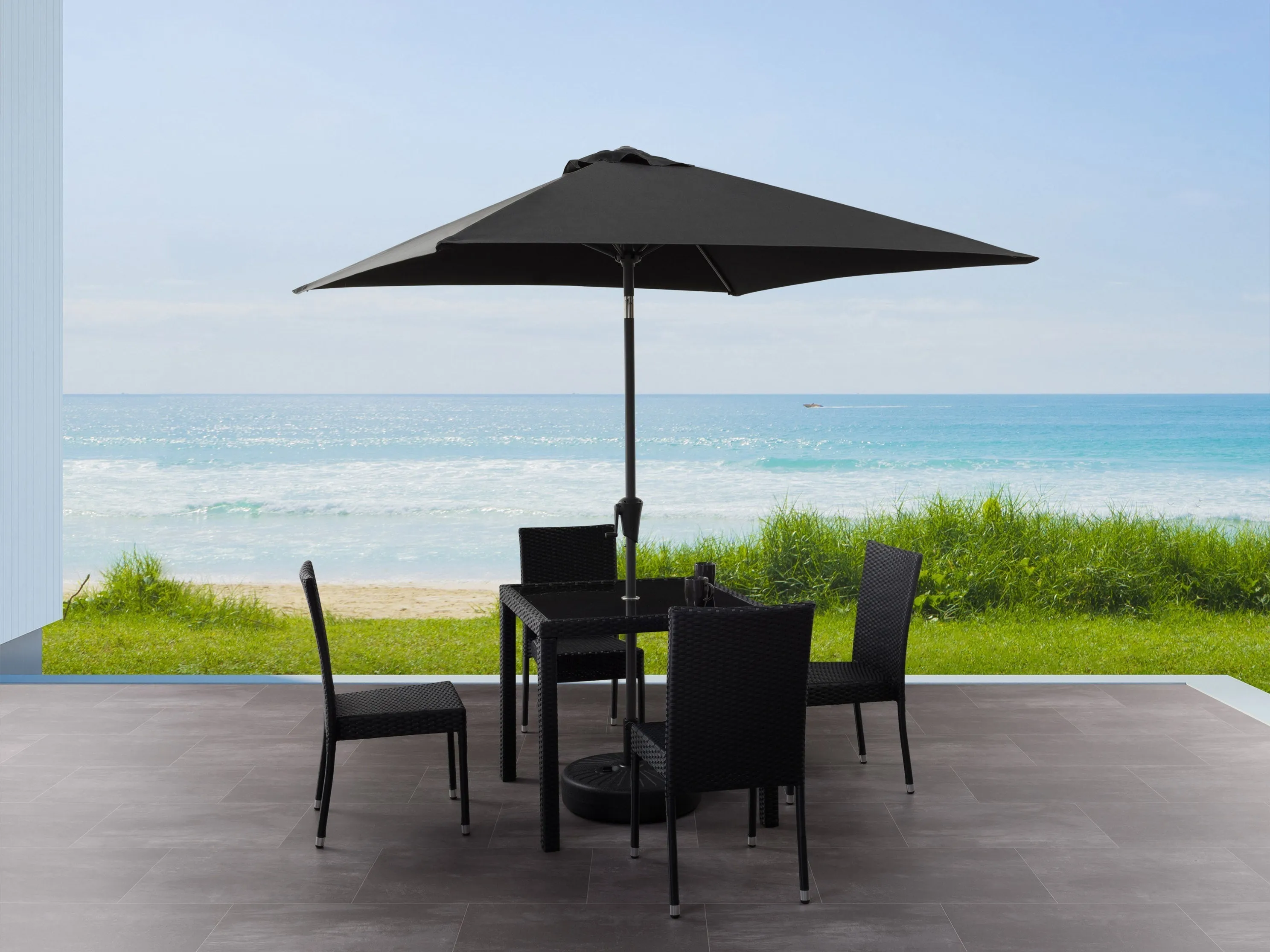 9ft Black Square Patio Umbrella