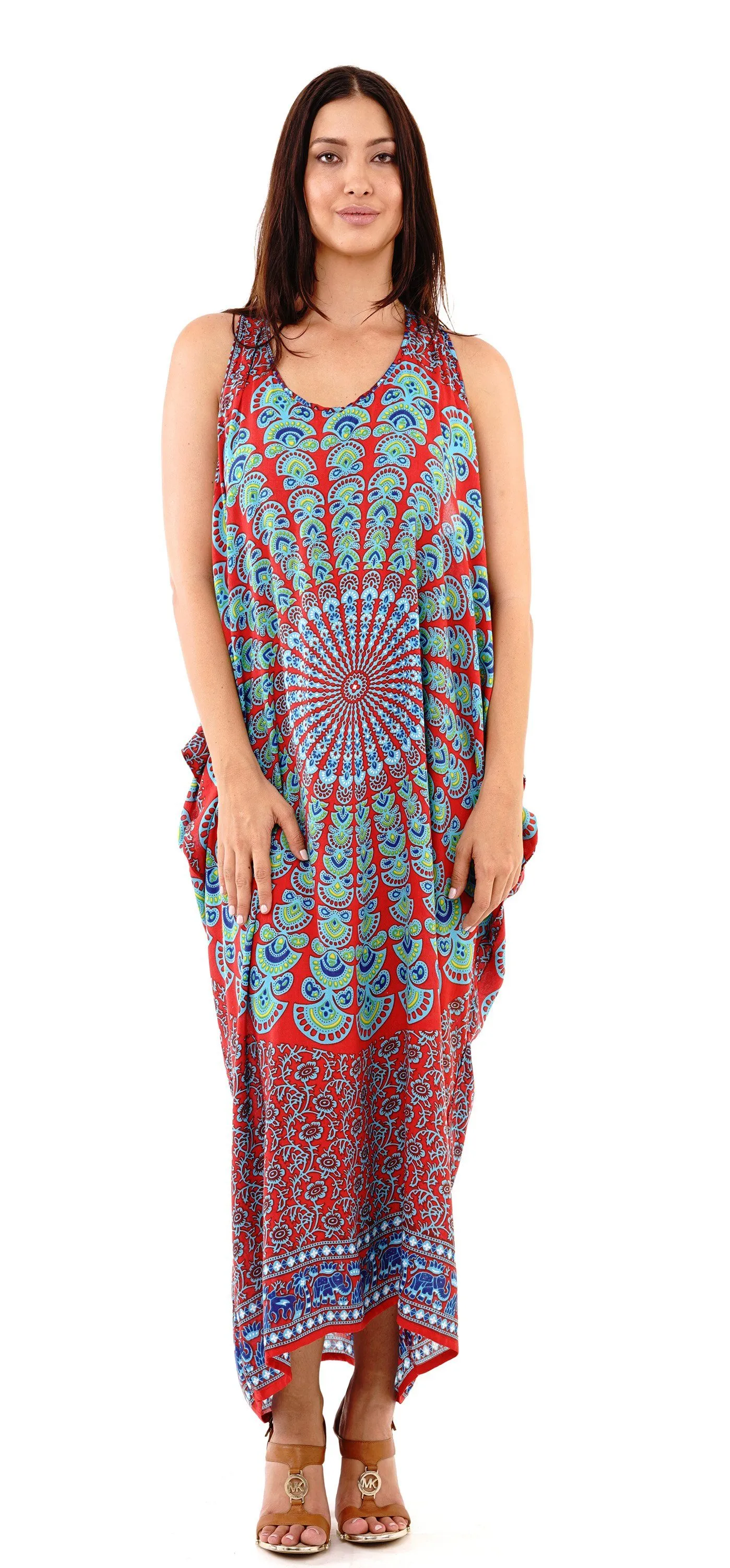 Calypso Summer Boho Mandala Maxi Dress