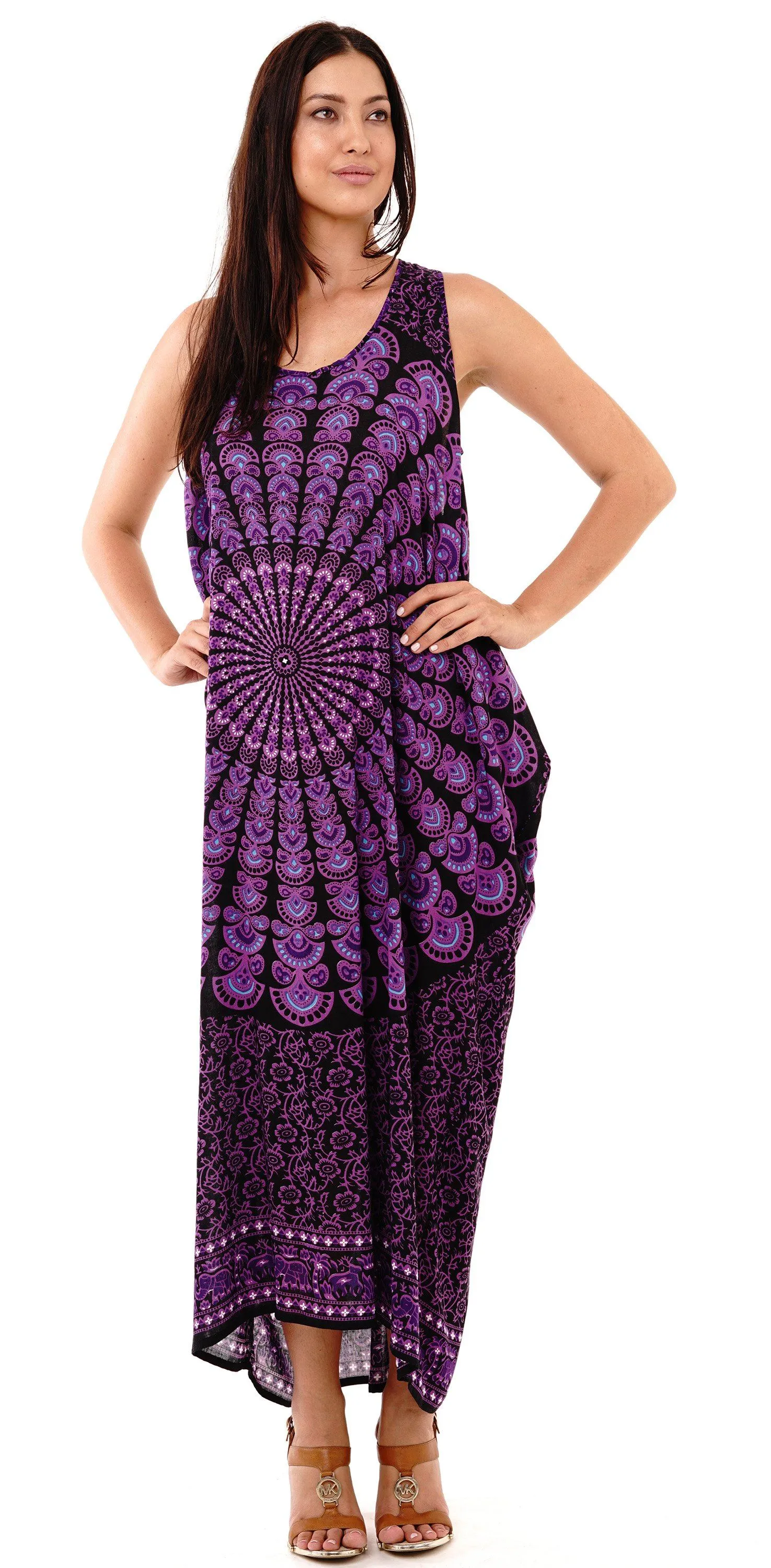 Calypso Summer Boho Mandala Maxi Dress