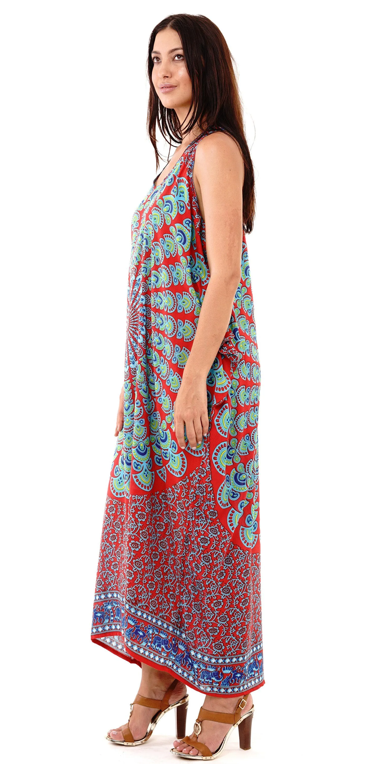 Calypso Summer Boho Mandala Maxi Dress