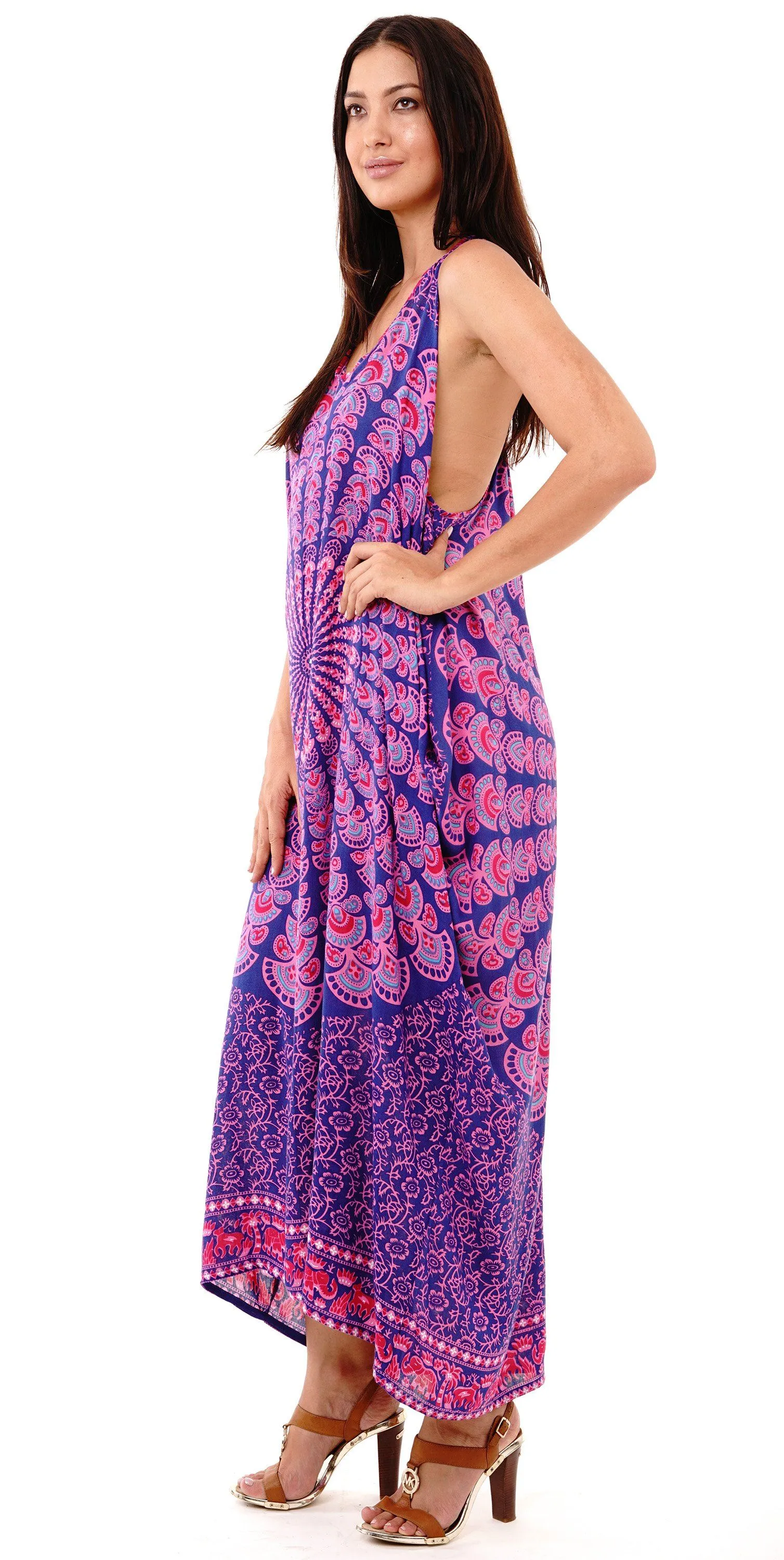 Calypso Summer Boho Mandala Maxi Dress