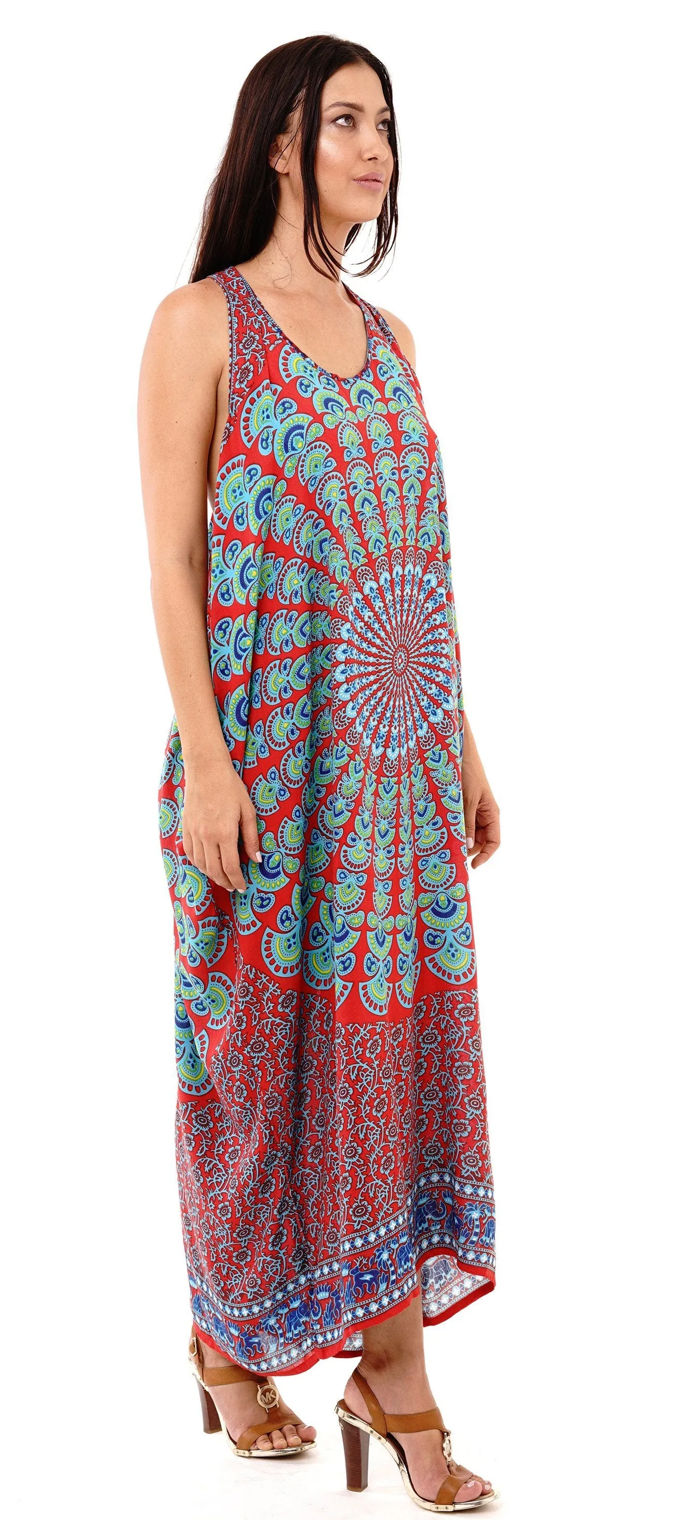 Calypso Summer Boho Mandala Maxi Dress