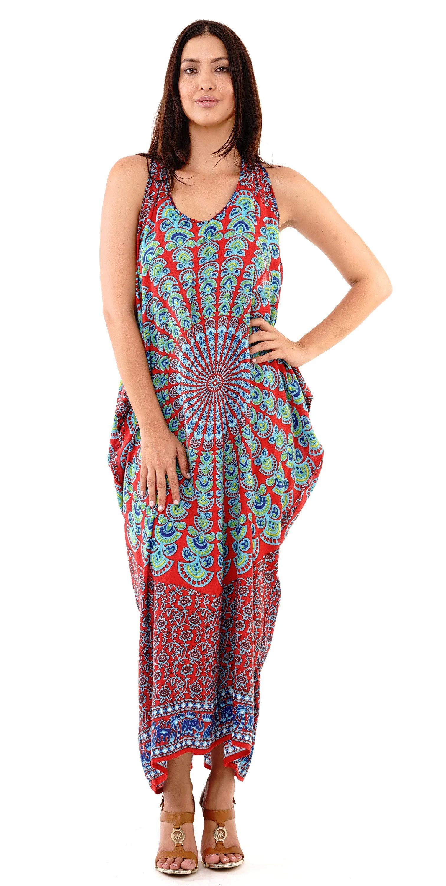 Calypso Summer Boho Mandala Maxi Dress