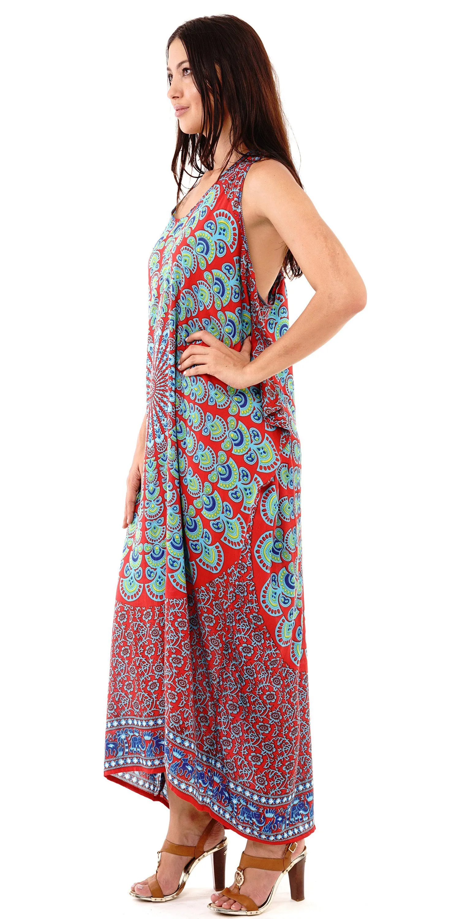 Calypso Summer Boho Mandala Maxi Dress