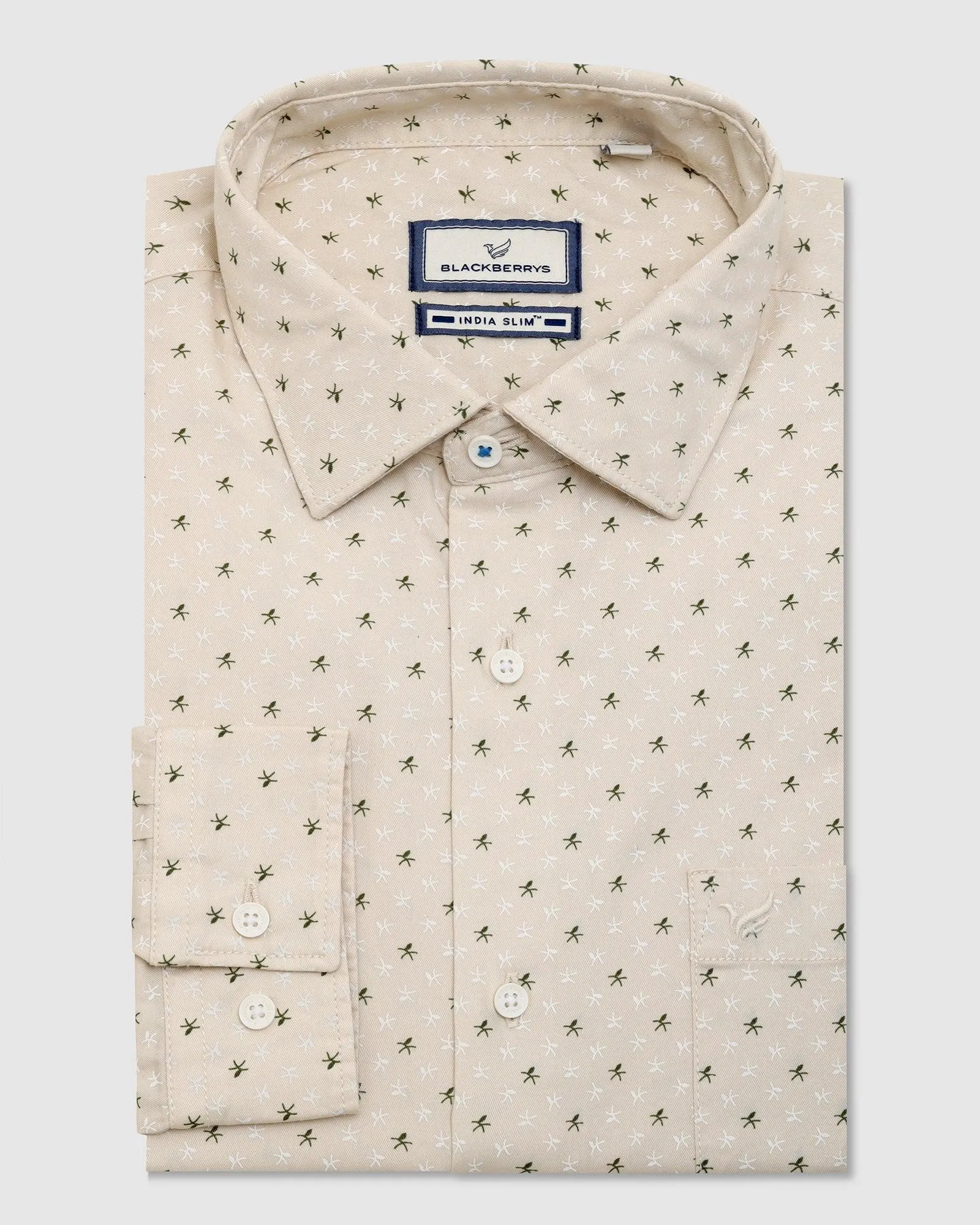 Casual Beige Printed Shirt - Venga