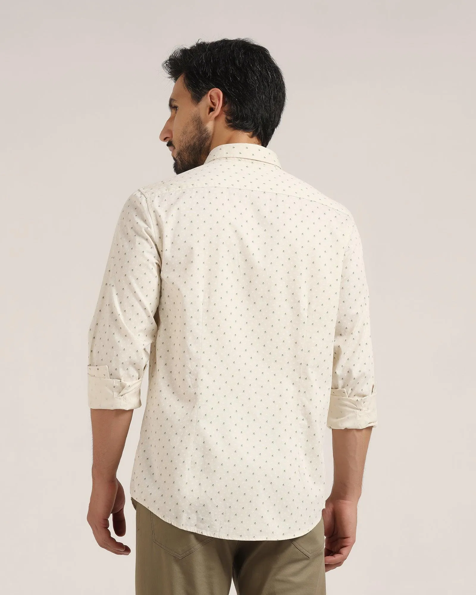 Casual Beige Printed Shirt - Venga