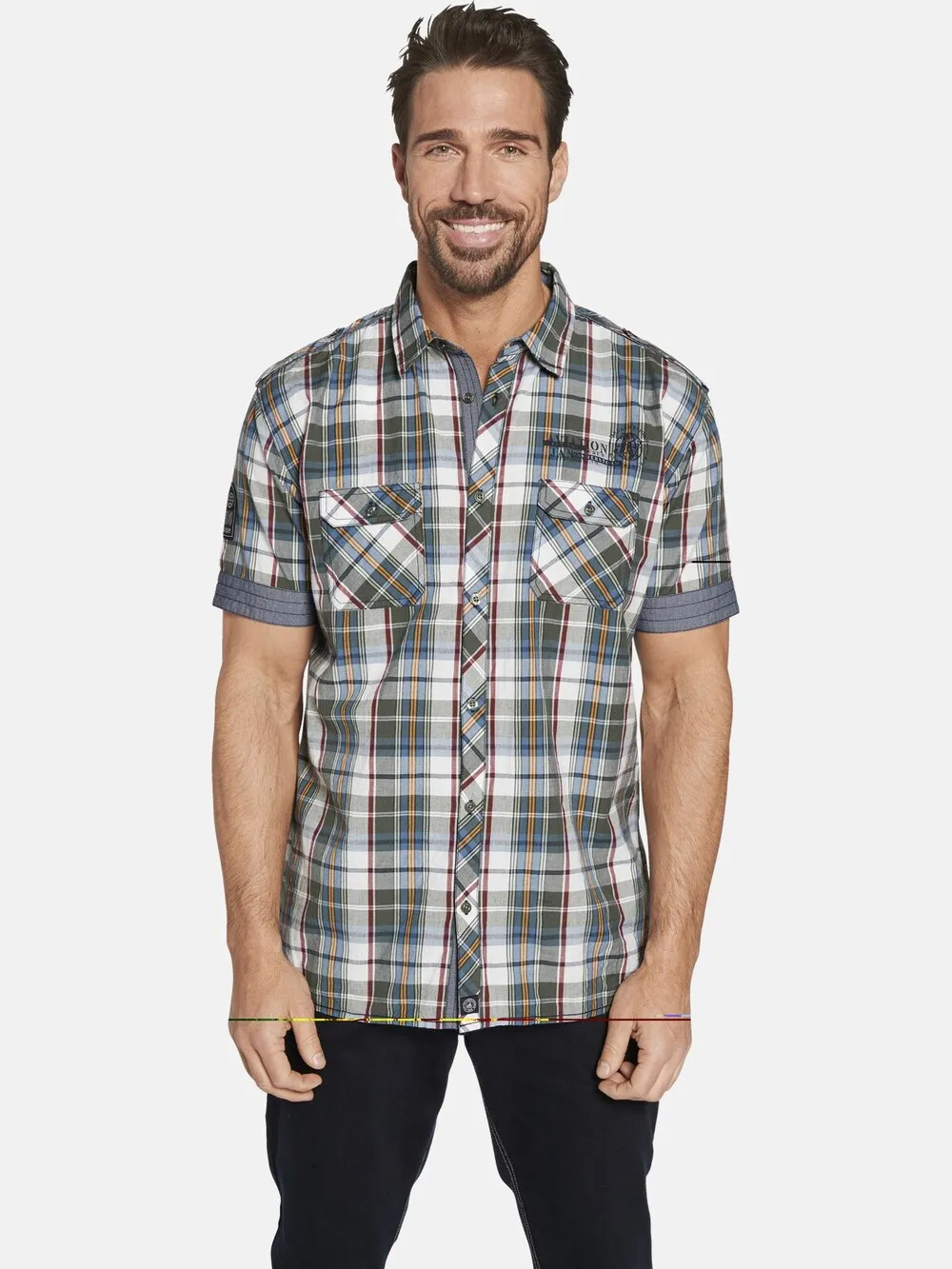 Comfortable button-down shirt Jan Vanderstorm Aages, olive