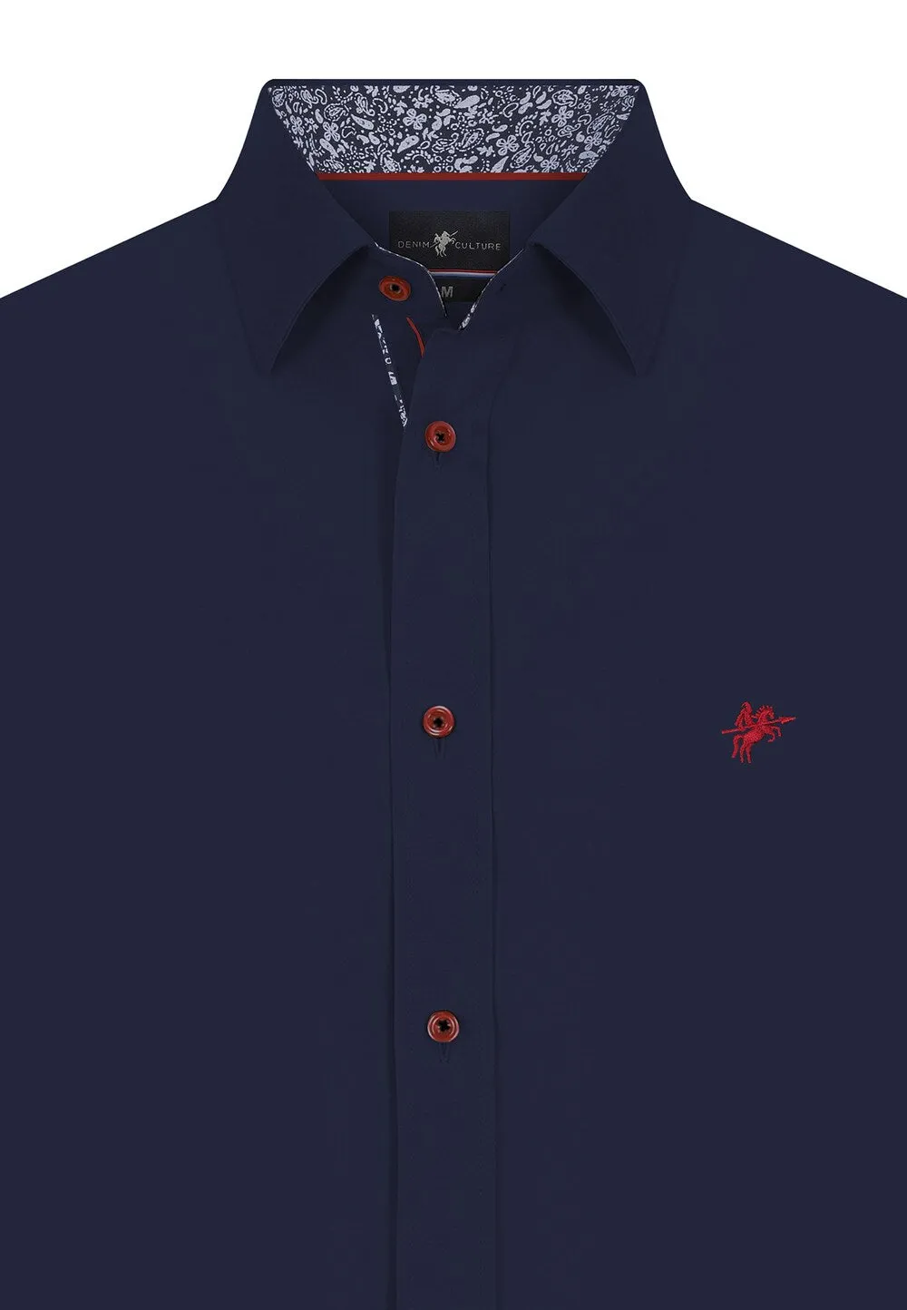 Denim Culture Regular Fit Button-Up Shirt GIANFRANCO, Navy