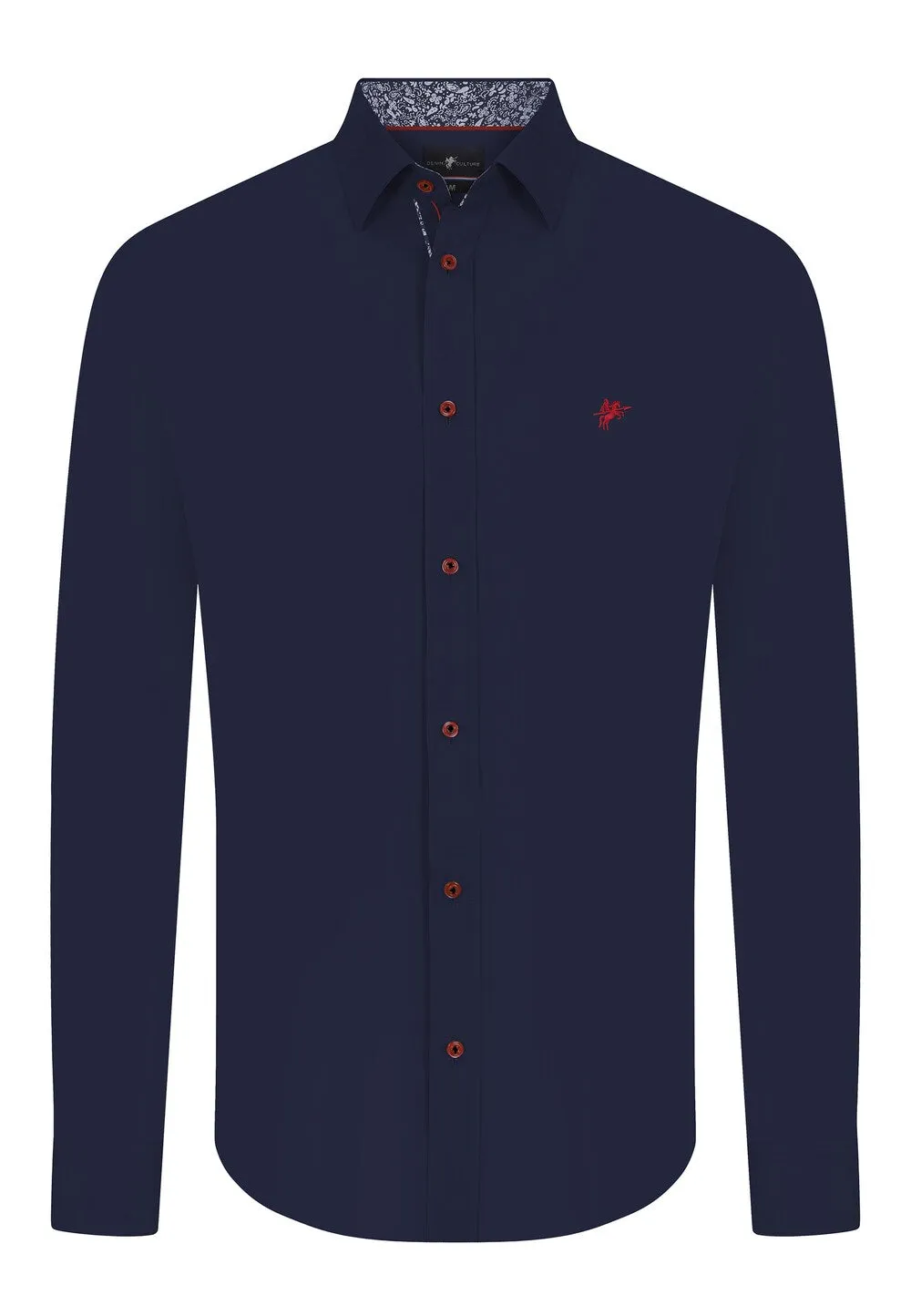 Denim Culture Regular Fit Button-Up Shirt GIANFRANCO, Navy