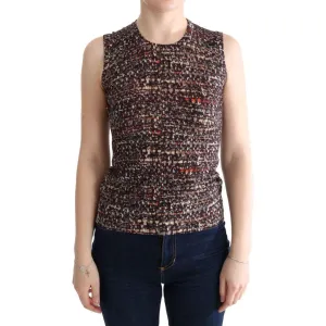 Dolce & Gabbana Sleeveless Multicolor Knit Wool Top