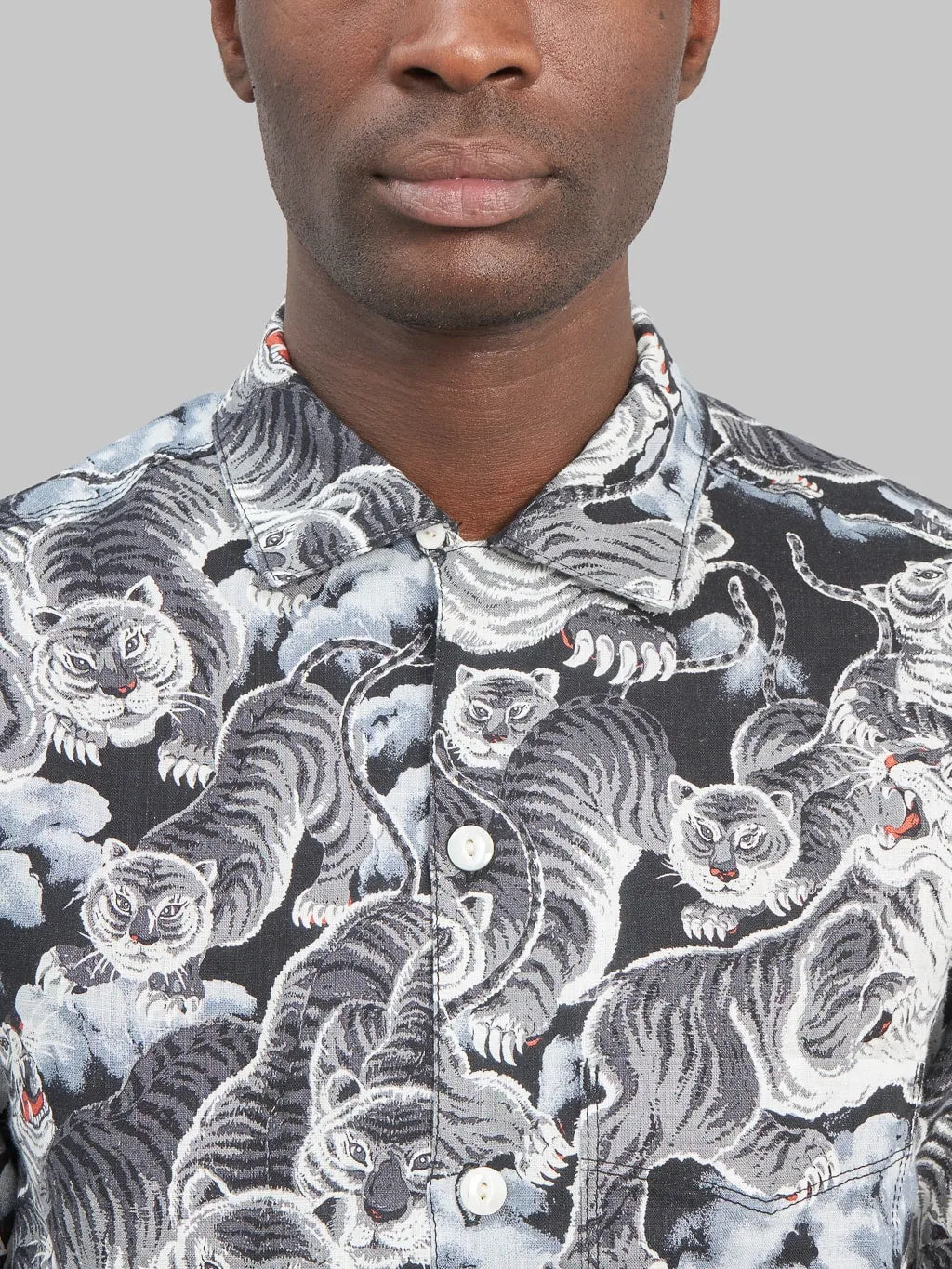 Freenote Cloth Hawaiian Black Tigers Shirt