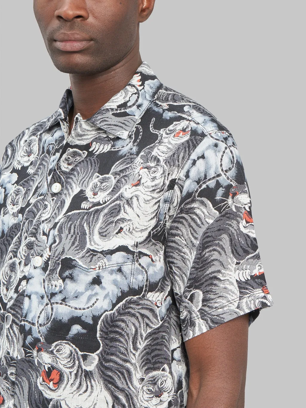 Freenote Cloth Hawaiian Black Tigers Shirt