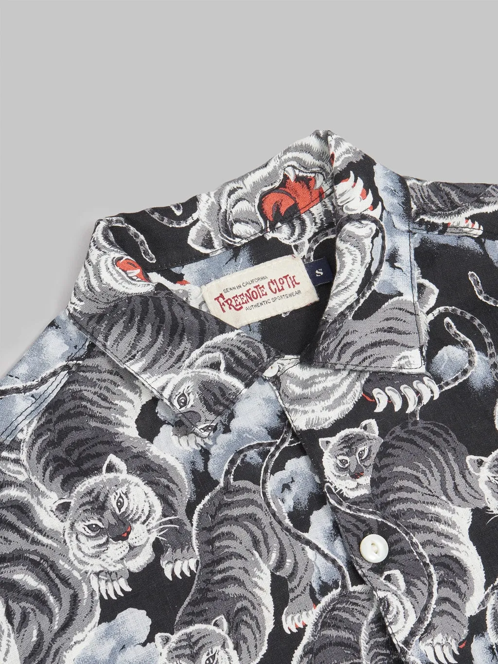 Freenote Cloth Hawaiian Black Tigers Shirt