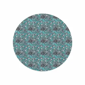 Green Elegant Floral 25  Circular Micro Fleece Blanket 60"