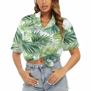 Green Palm Leaves Women's Hawaiian Shirt