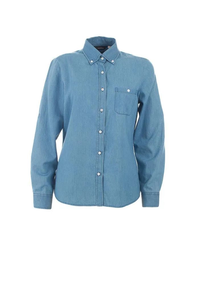 Identitee W50 Dylan Ladies Long Sleeve Denim Shirt