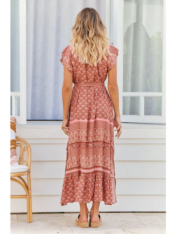 JAASE Coral Eden Print Octavia Maxi Dress