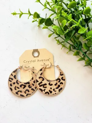 Leopard Print Hoop Earrings