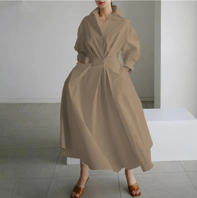 Loose Dress Women Elastic High Waist Show Thin Temperament Knee-length