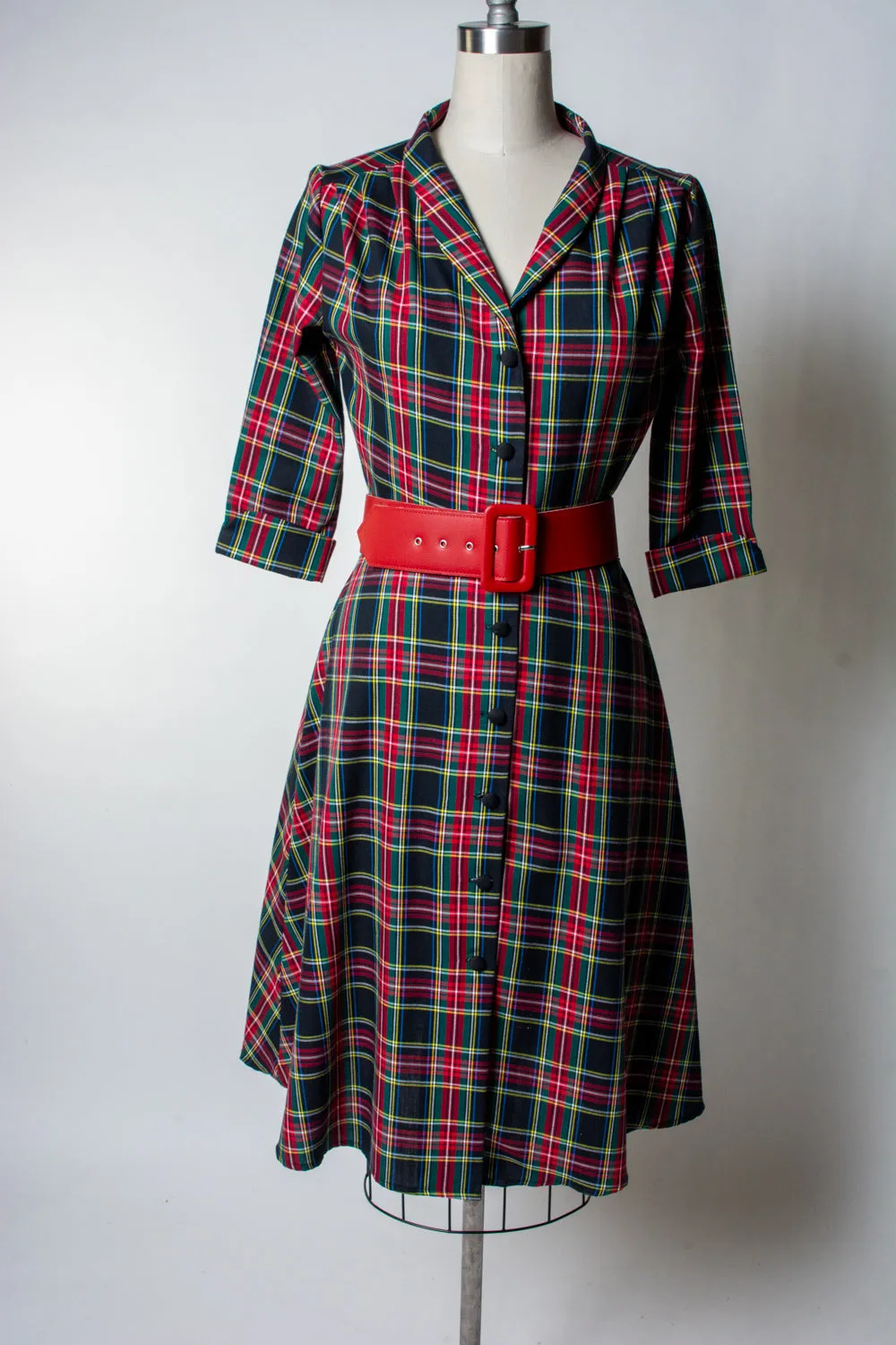 Lucille Dress - Tartan Plaid