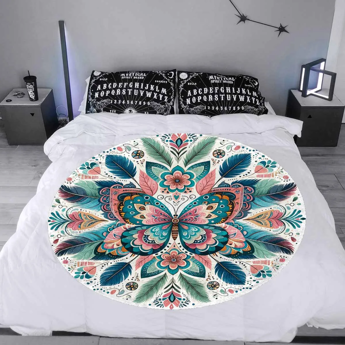 Mandella_Butterfly_Awd35154  Circular Micro Fleece Blanket 47"