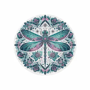 Mandella_Dragonfly_Awd35140  Circular Micro Fleece Blanket 60"