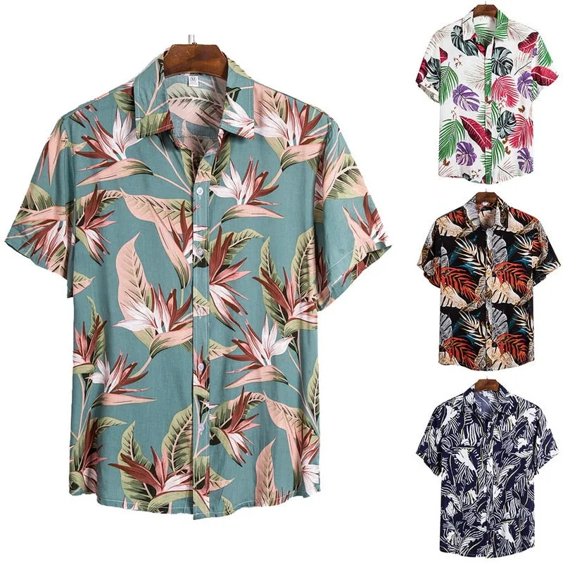 Men's Shirts Hawaï Button Wild Blouses