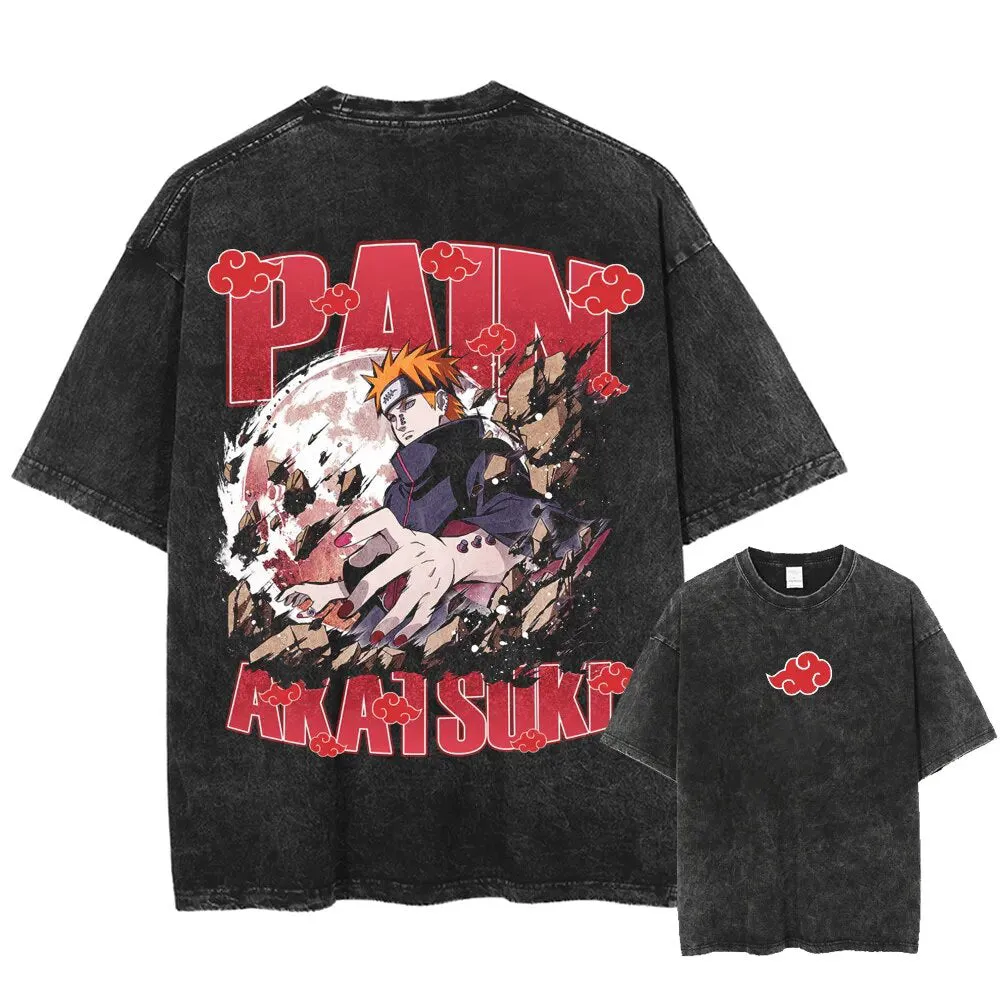 Nysekai "Almighty - Naruto Shippuden" 2-Sided Vintage Oversized T Shirt