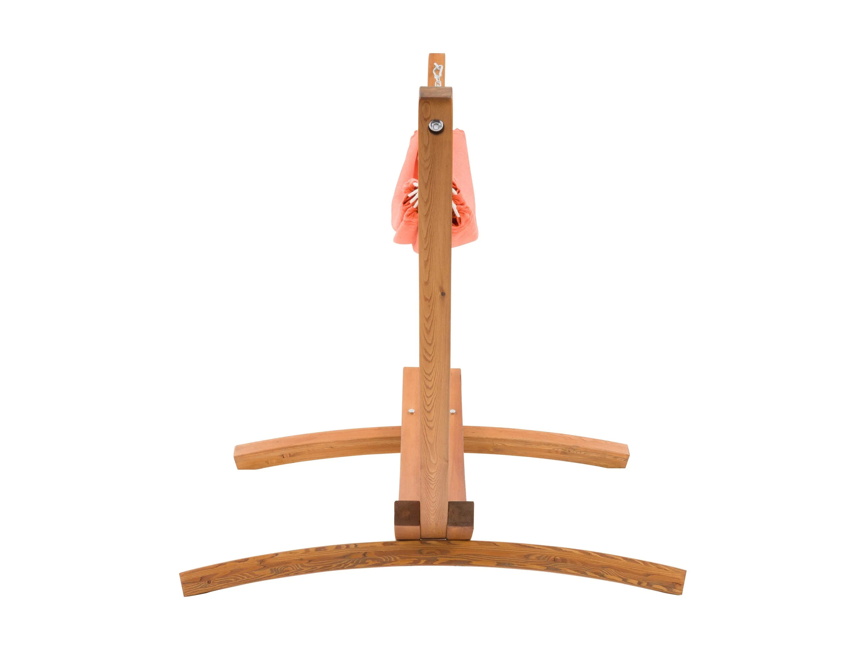 Orange Hammock with Wood Stand