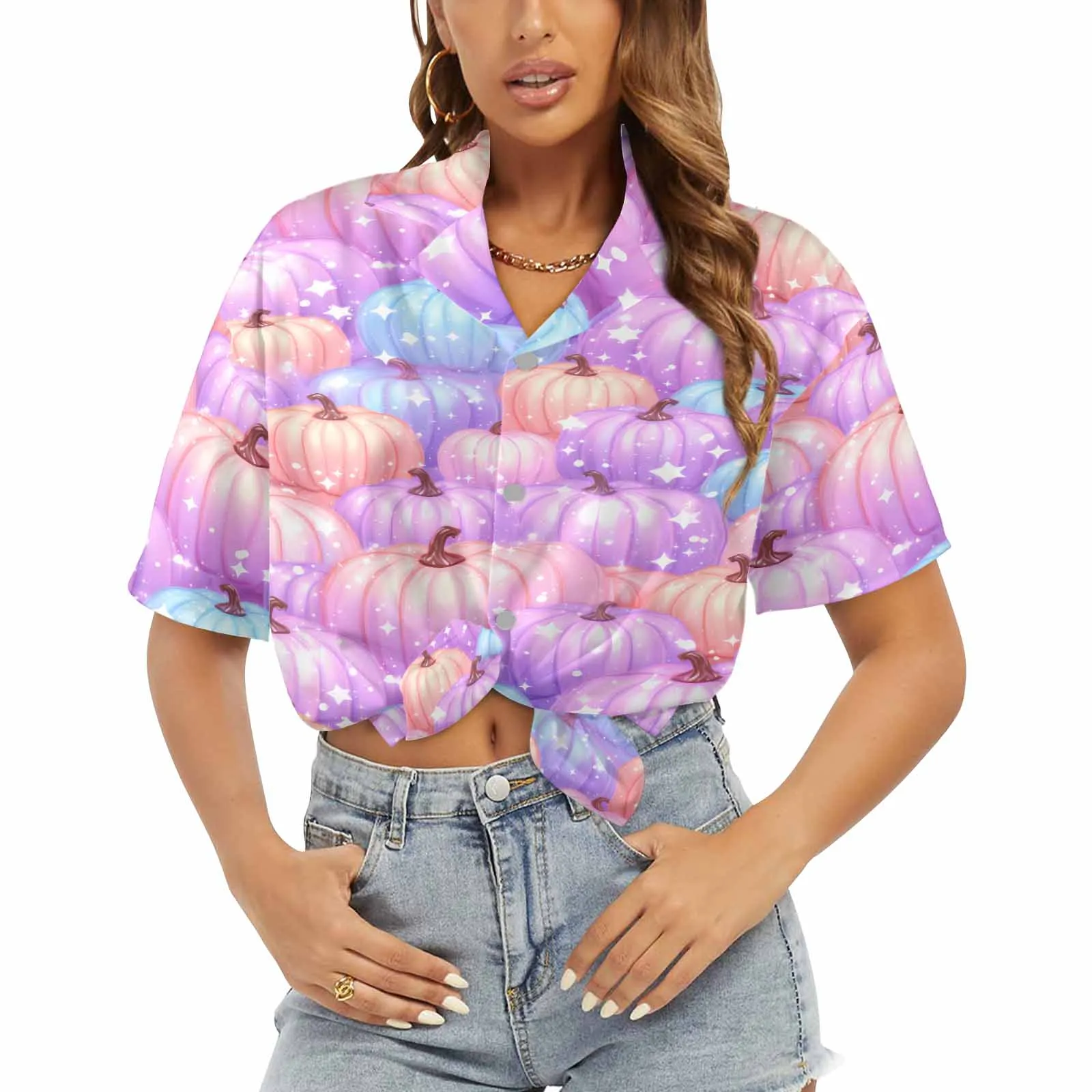 Pastel Pumpkin  Women's Hawaiian Shirt