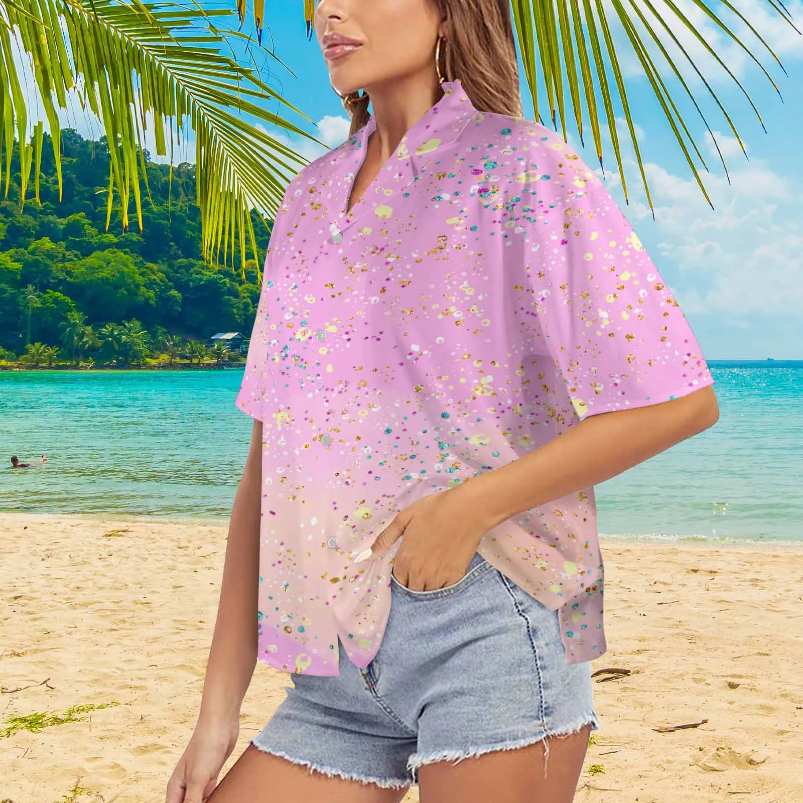 Pink Splash Women's Hawaiian Shirt