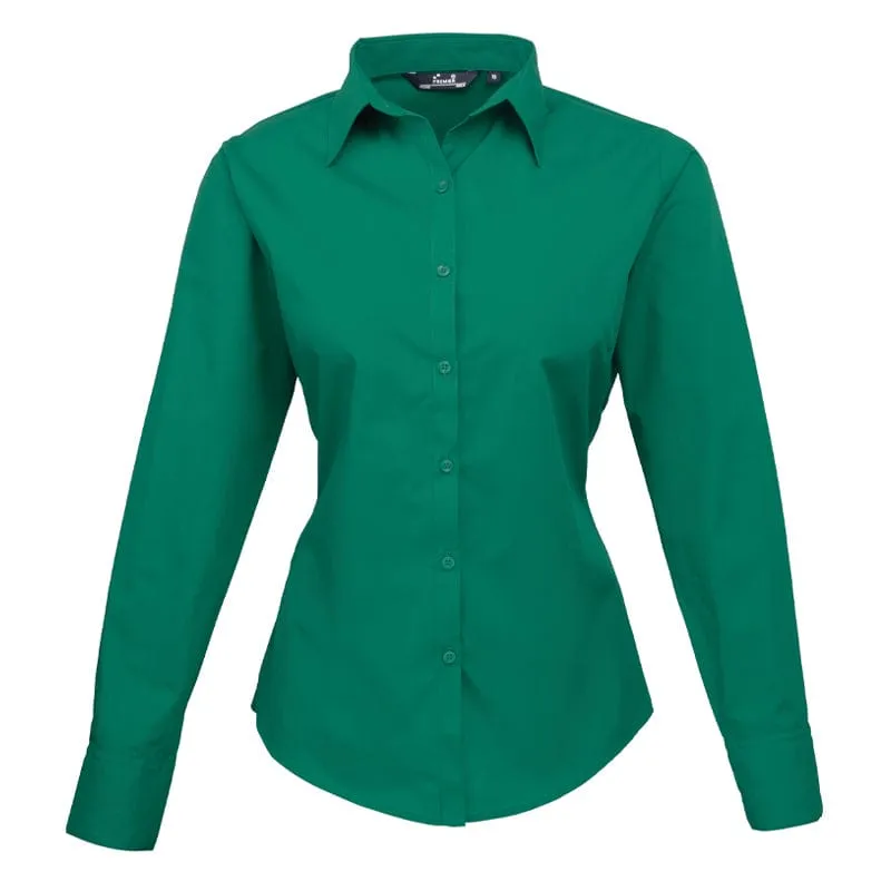 Premier Ladies Long Sleeve Poplin Blouse PR300