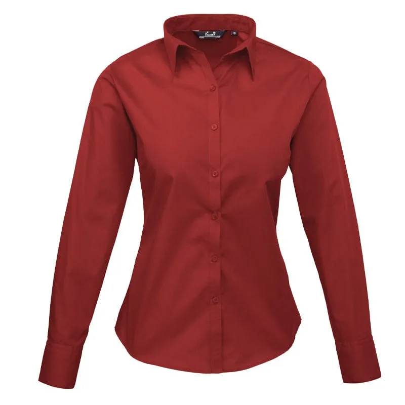 Premier Ladies Long Sleeve Poplin Blouse PR300