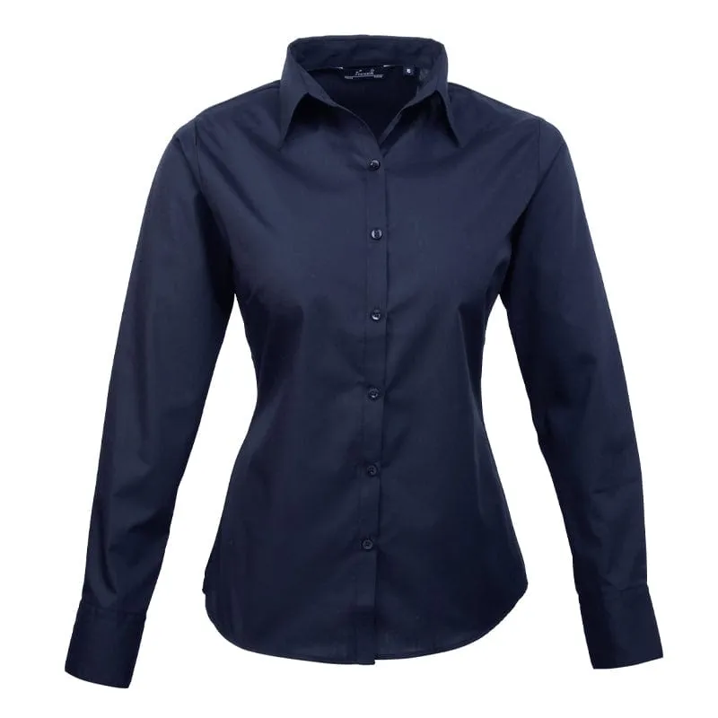 Premier Ladies Long Sleeve Poplin Blouse PR300