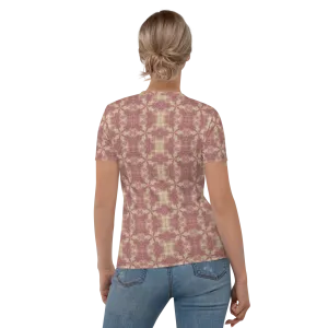 Recursia Argyle Rewired Women's Crew Neck T-Shirt In Pink