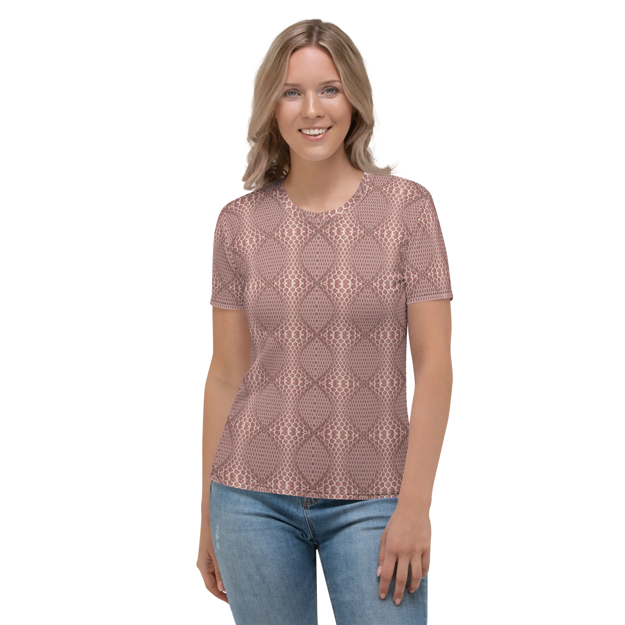 Recursia Illusions Game Women's Crew Neck T-Shirt In Pink