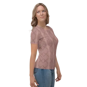 Recursia Illusions Game Women's Crew Neck T-Shirt In Pink