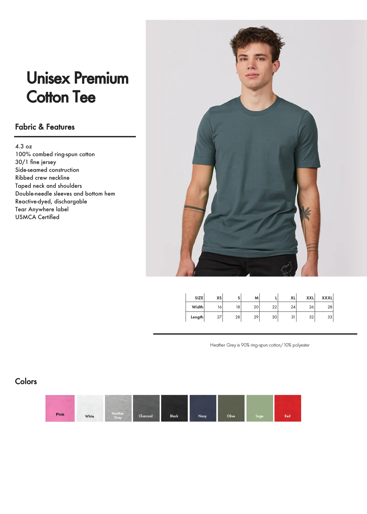 Ring- Spun 100% cotton T Shirt (Vinyl)