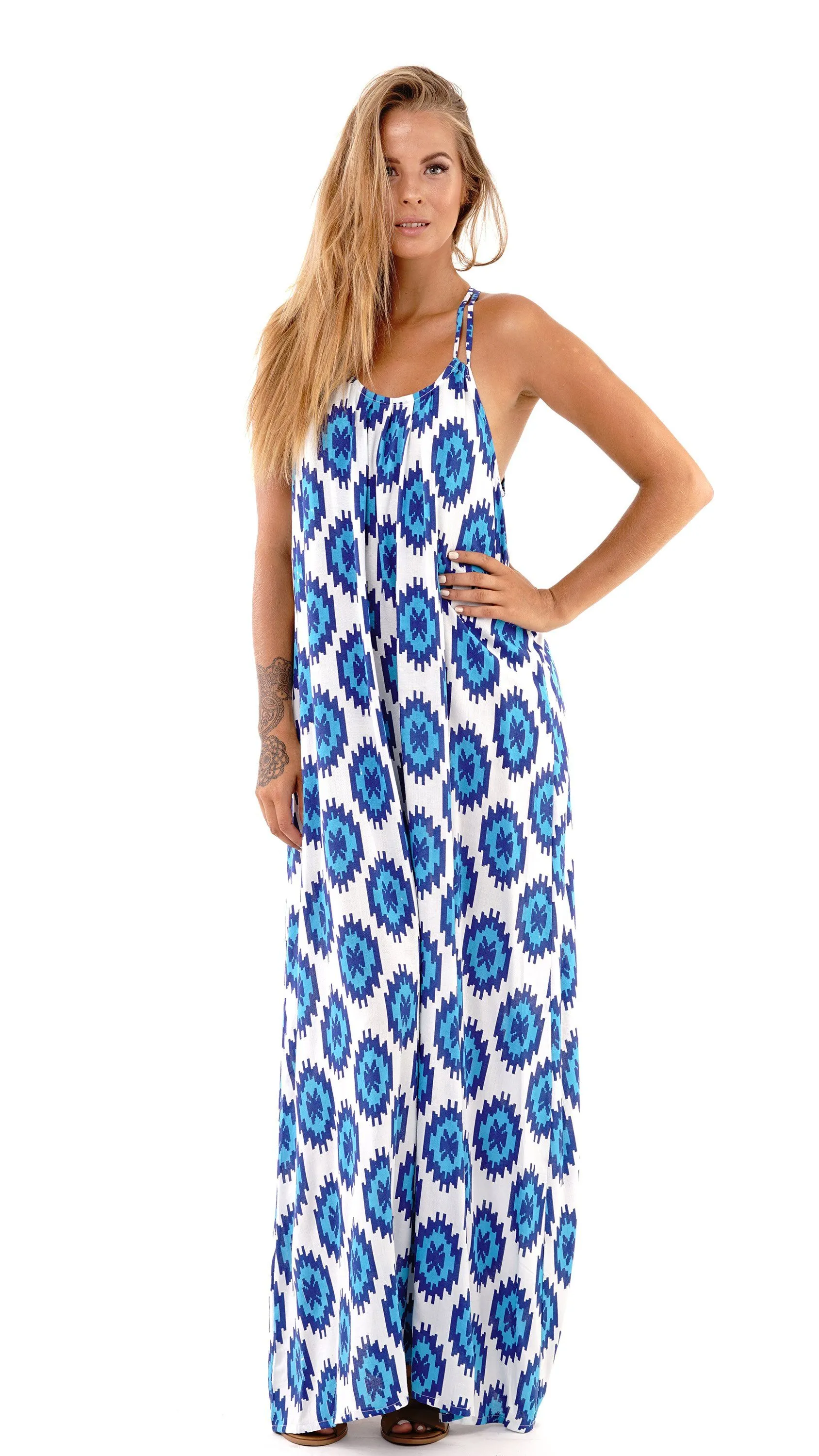 Viola Sleeveless Bohemian Maxi Summer Dress